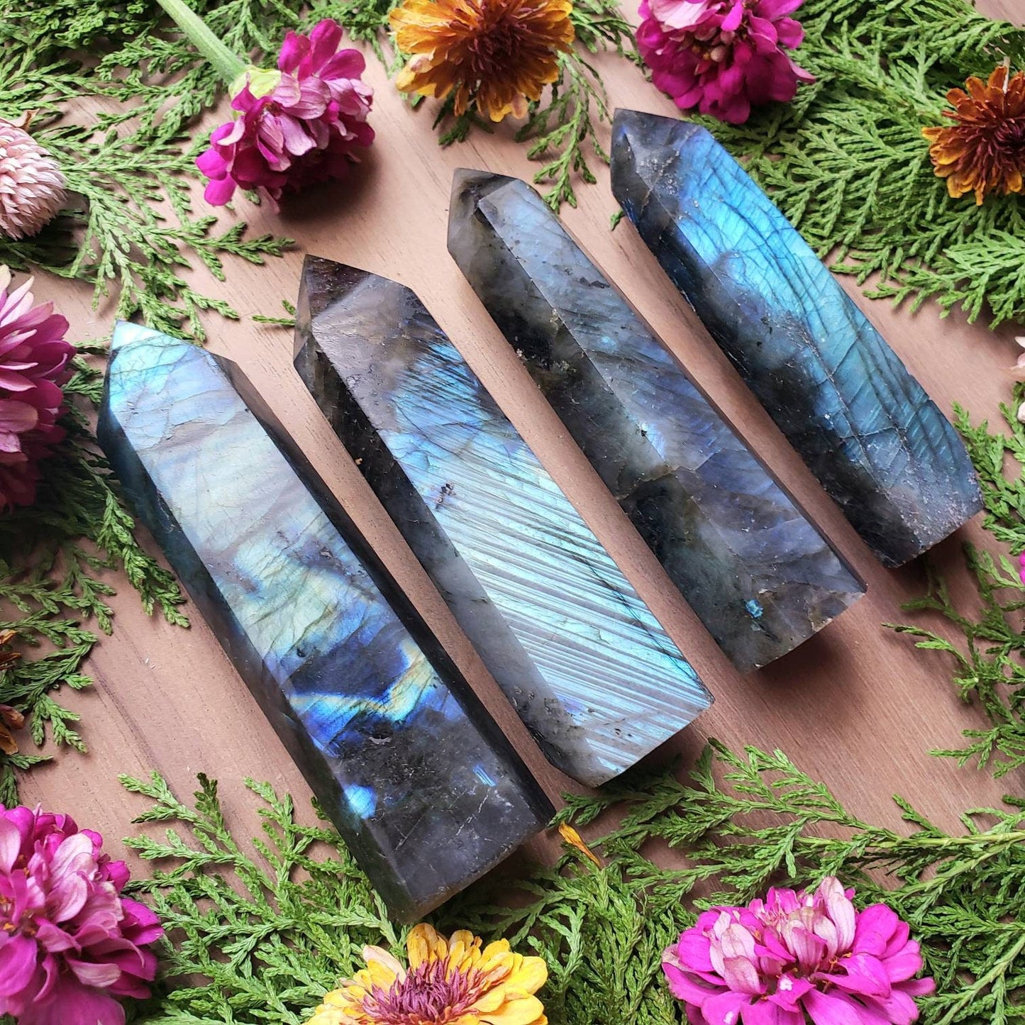 Flashy Labradorite Tower - Third Eye Chakra | Magical power | intuition obelisk | crystal point wand | clairvoyance | telepathy