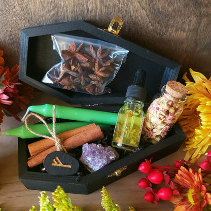 Mystery coffin box | Wooden coffin | witchy mystery box | Witchcraft kit | Gift for Witch | Surprise box | Protection | prosperity | fairy