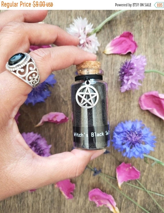 Black Salt | Ritual Salt | Witch Salt | Dead Sea Salt | Protection | Witches Apothecary Bottle