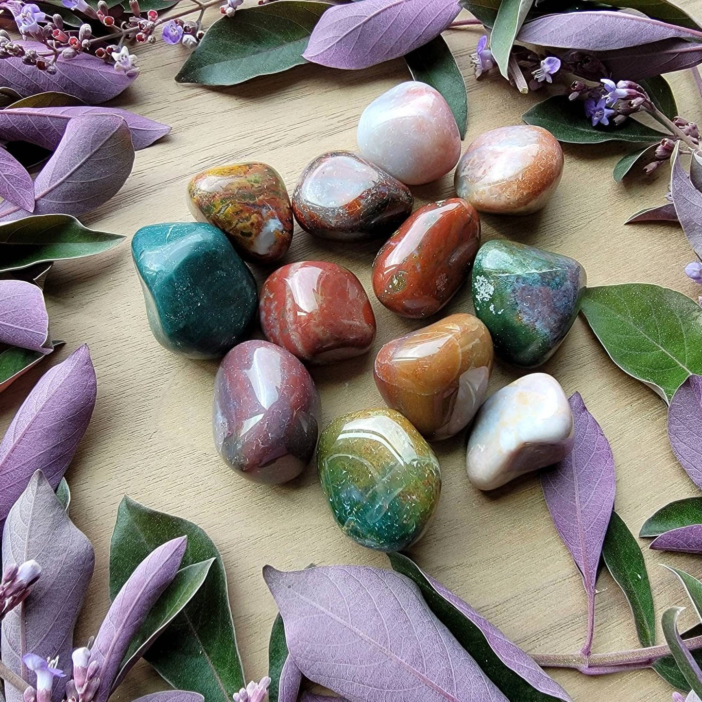 Fancy Jasper Tumbled Crystal | Indian Agate| Grid Gemstone | Natural Gemstones | Meditation | Crystal Grids | Magick | Altar Tool |