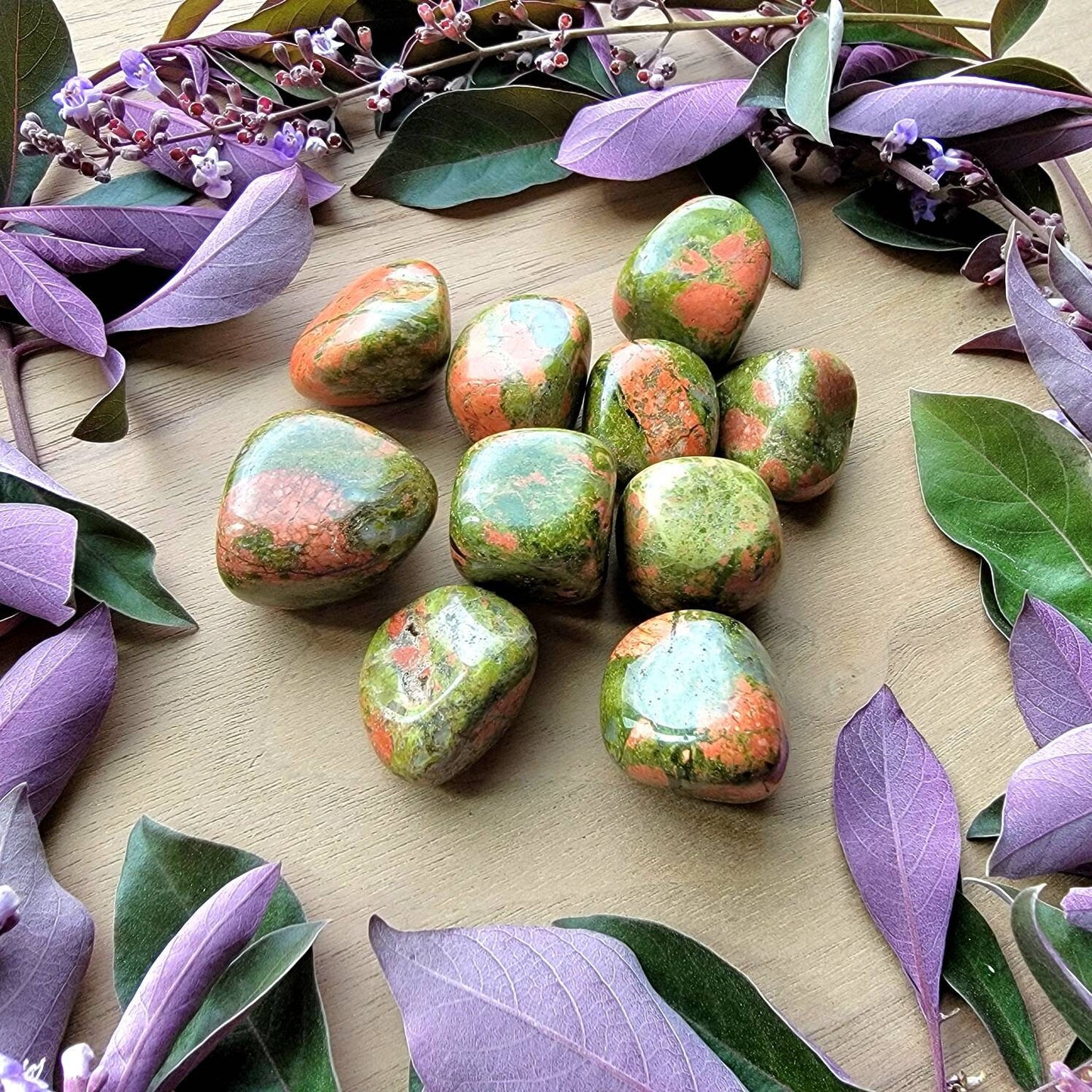 Unakite Tumbled Crystal | Grid Gemstone | Natural Gemstones | Meditation | Crystal Grids | Magick | Altar Tool | heart Chakra