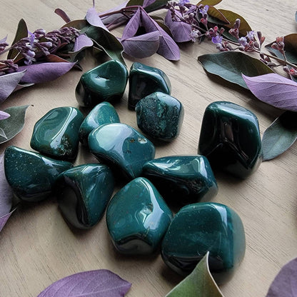 Bloodstone Tumbled Crystal | Grid Gemstone | Natural Gemstones | Meditation | Crystal Grids | Magick | Altar Tool |