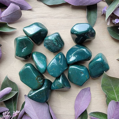 Bloodstone Tumbled Crystal | Grid Gemstone | Natural Gemstones | Meditation | Crystal Grids | Magick | Altar Tool |