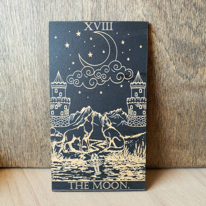 THE MOON. wood tarot card | Divination card | Oracle card |