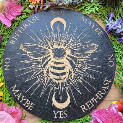 Bee the Sun wood pendulum board | laser engraved | divination | altar tile | scrying | divination | dowsing