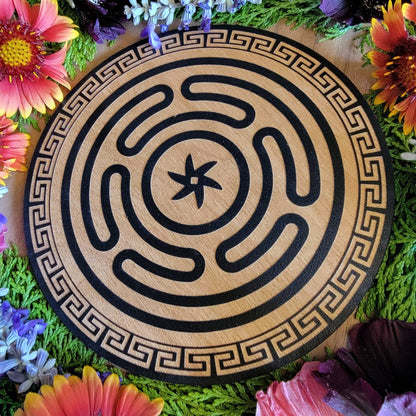 Hekate Wheel Altar tile wood board | laser engraved | Honoring the Goddess | altar tile