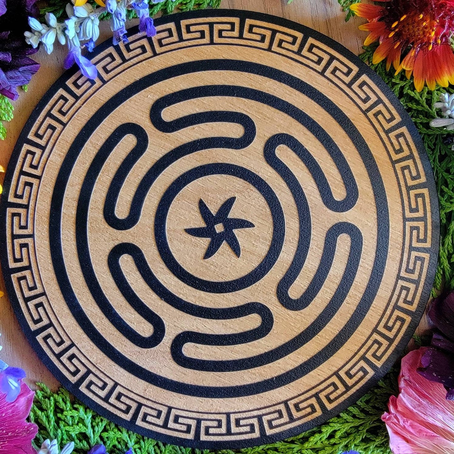 Hekate Wheel Altar tile wood board | laser engraved | Honoring the Goddess | altar tile