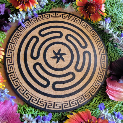 Hekate Wheel Altar tile wood board | laser engraved | Honoring the Goddess | altar tile