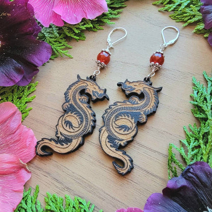 Dragon Spirit Carnelian drop Earrings | Year of the Dragon | Dragon Spirit Animal | Animal total | Spirit Guide | Spirit Messenger