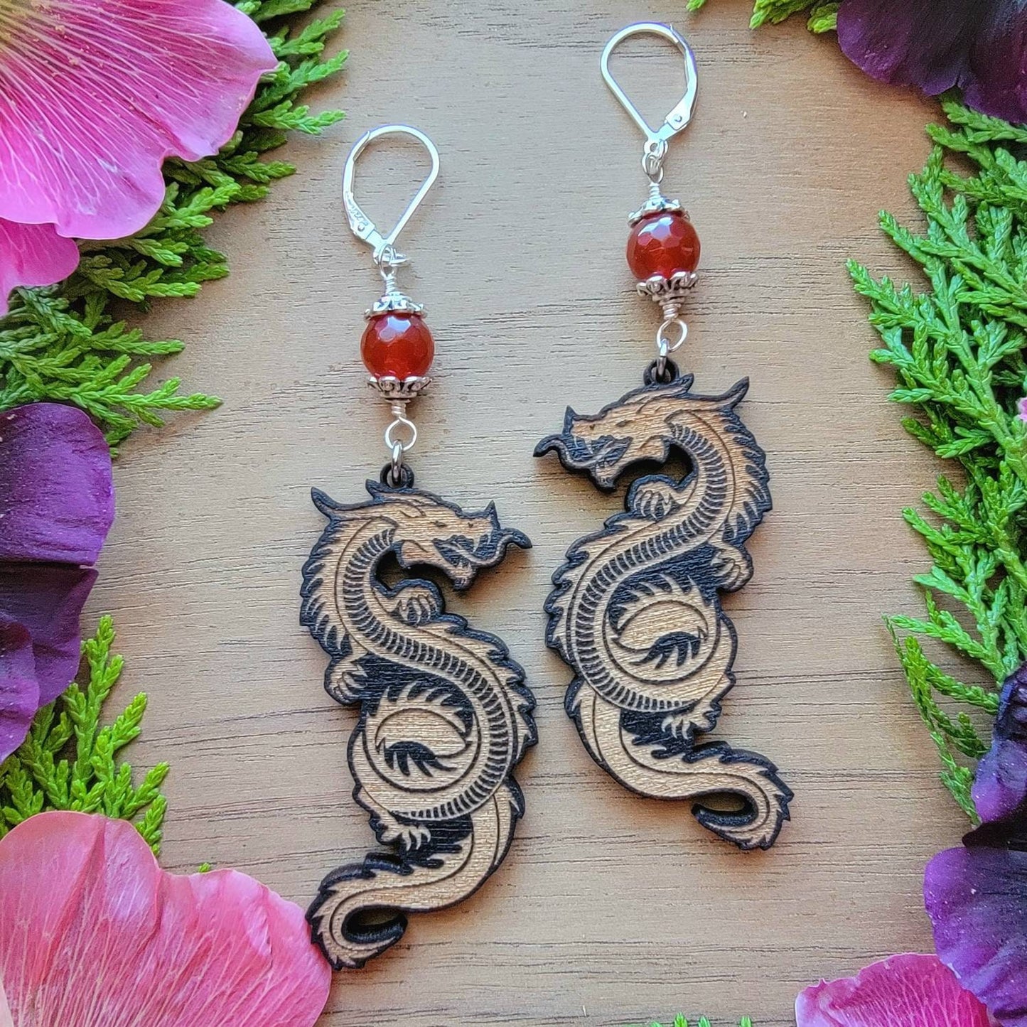 Dragon Spirit Carnelian drop Earrings | Year of the Dragon | Dragon Spirit Animal | Animal total | Spirit Guide | Spirit Messenger