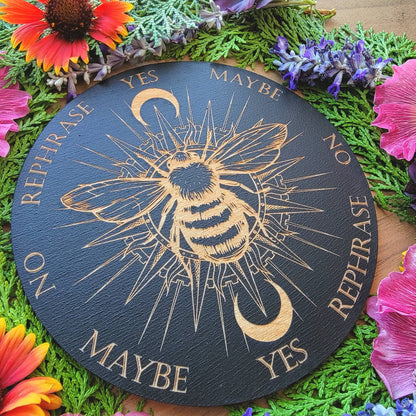 Bee the Sun wood pendulum board | laser engraved | divination | altar tile | scrying | divination | dowsing