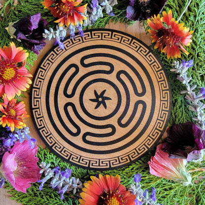 Hekate Wheel Altar tile wood board | laser engraved | Honoring the Goddess | altar tile