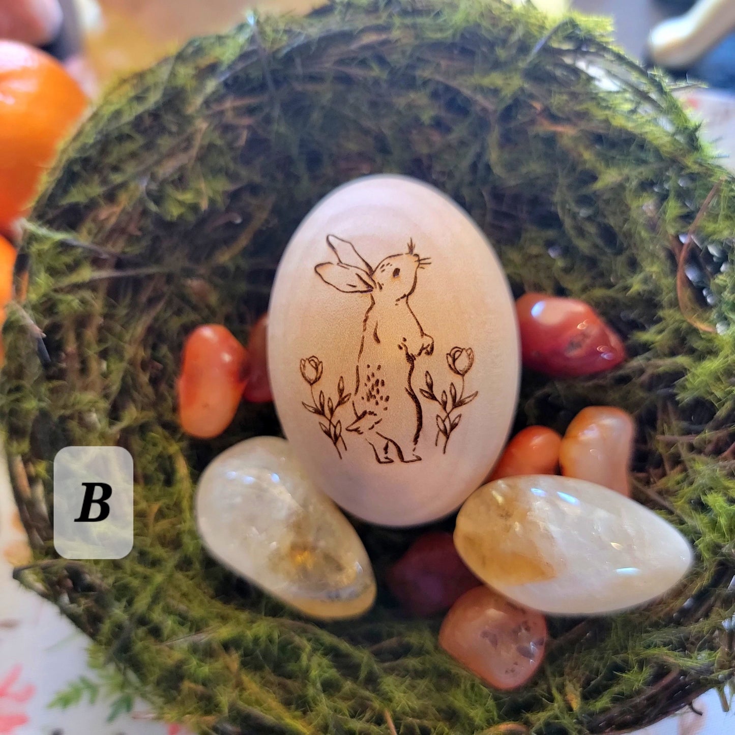 Ostara painted egg | Hand painted wooden eggs | Easter egg spring decor | ornament | pastel | basket filler stuffer |