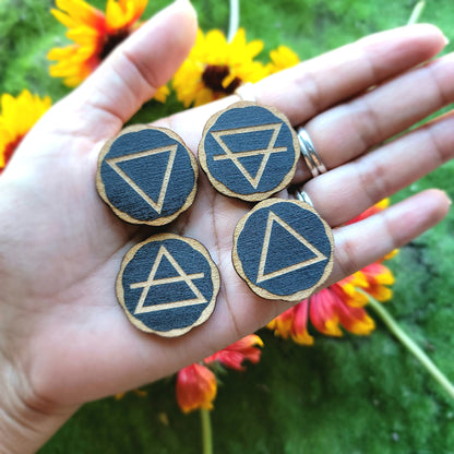 Element Runes | Earth Fire Air Water Runes | Wood engraved Runes | Divination runes | Altar tools |