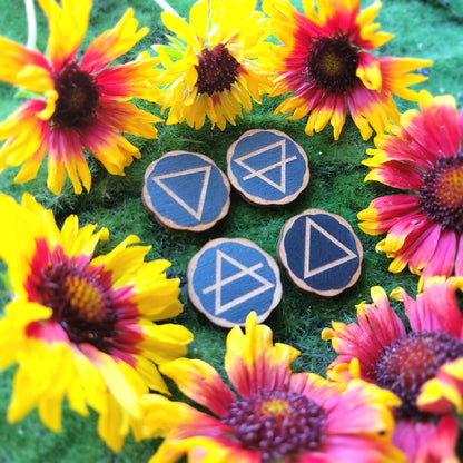 Element Runes | Earth Fire Air Water Runes | Wood engraved Runes | Divination runes | Altar tools |