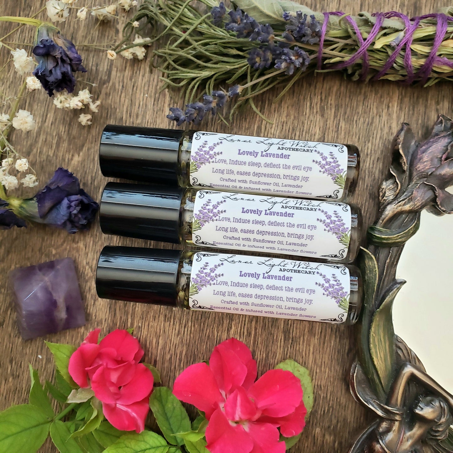 Lavender Rollon Oil | ritual oil | Third Eye chakra balance | deflect evil eye |