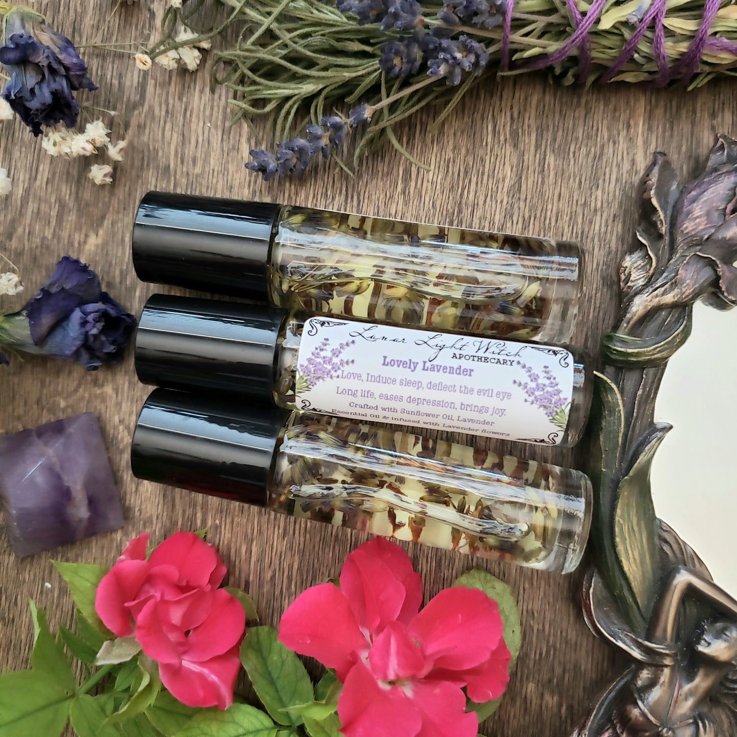 Lavender Rollon Oil | ritual oil | Third Eye chakra balance | deflect evil eye |