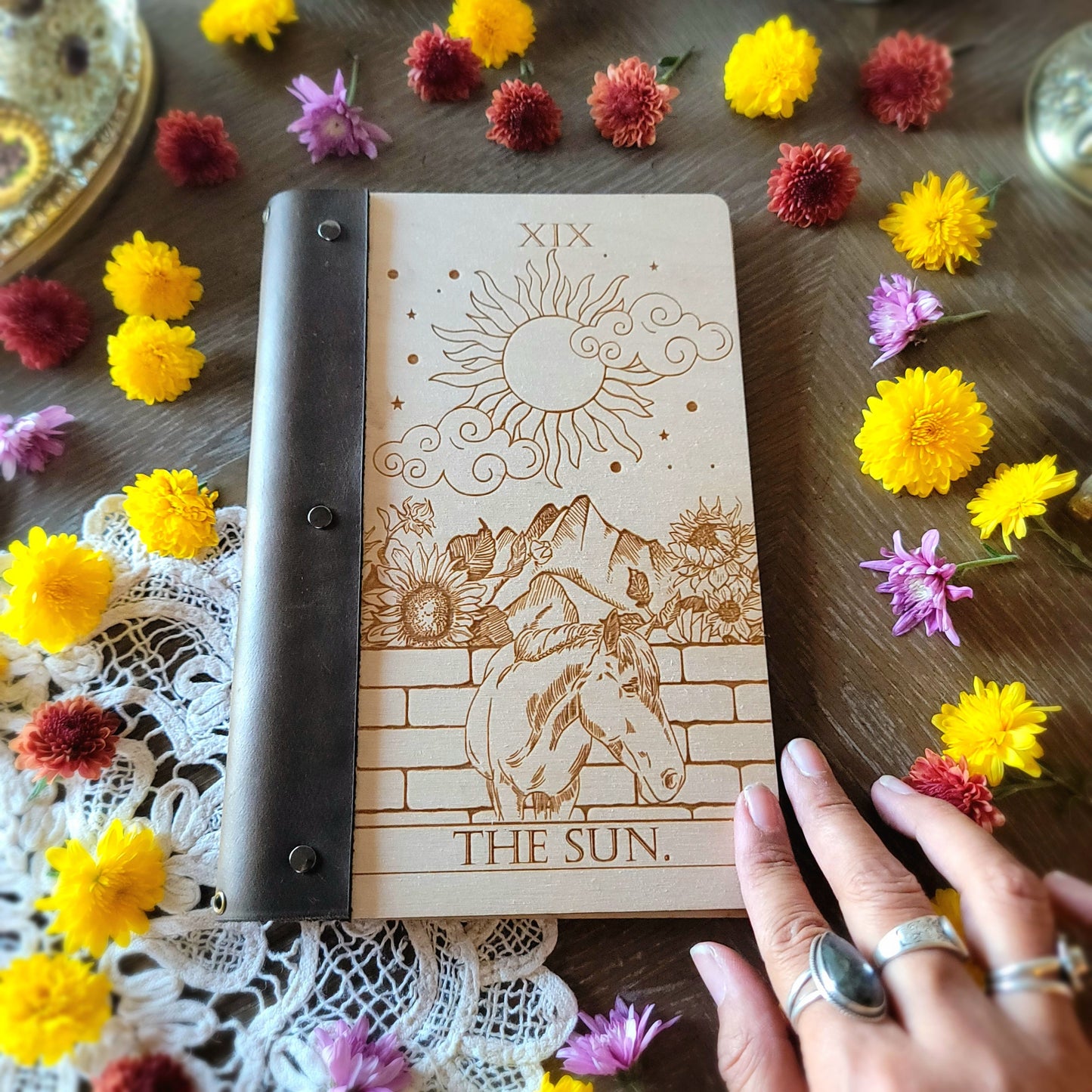 THE SUN Tarot Grimoire |book of shadows |dream notebook |sketchbook |junk journal |scrapbook |spell book