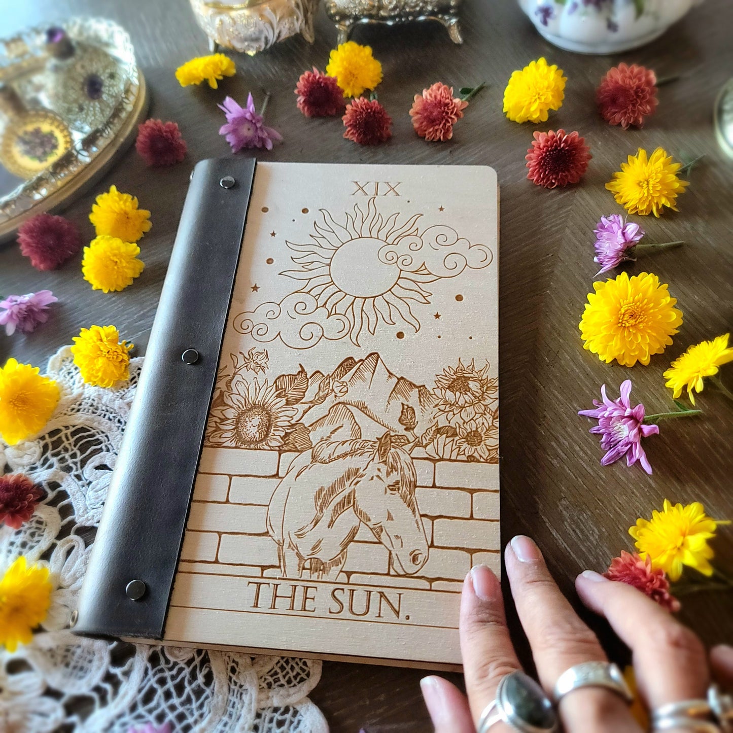 THE SUN Tarot Grimoire |book of shadows |dream notebook |sketchbook |junk journal |scrapbook |spell book