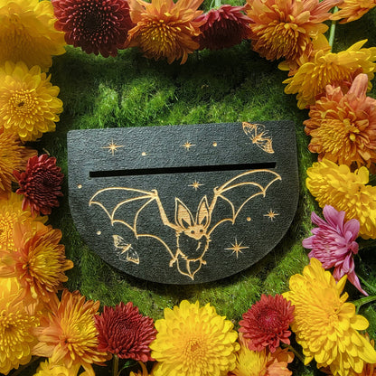 Bat Tarot card stand | laser engraved | divination | Oracle card display | Affirmation card holder | Gift for witch |