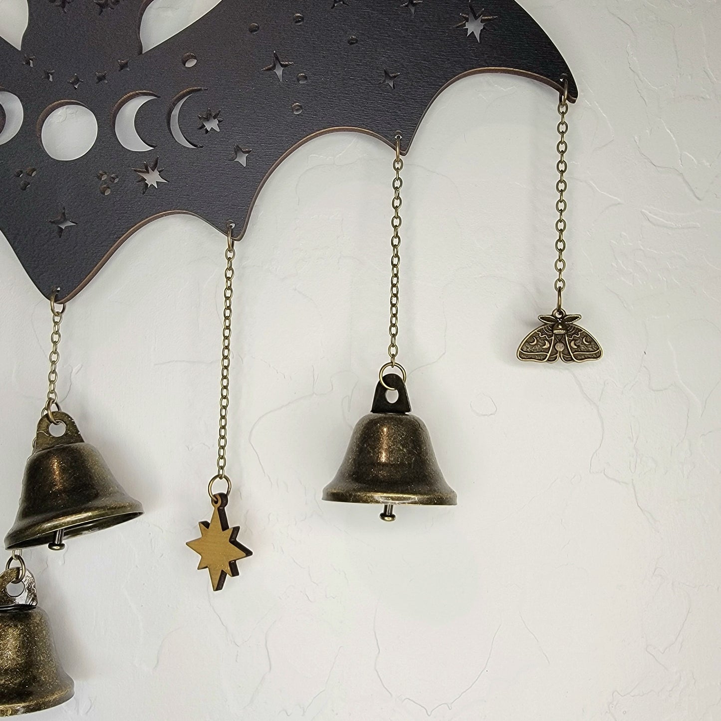 Bat Witch Bells wood wall decor hanging |Wood Wall art | Witchy decor | Altar