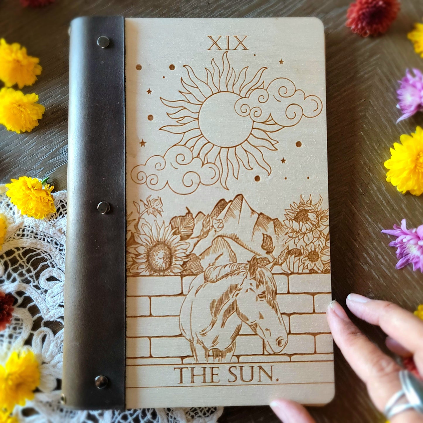 THE SUN Tarot Grimoire |book of shadows |dream notebook |sketchbook |junk journal |scrapbook |spell book