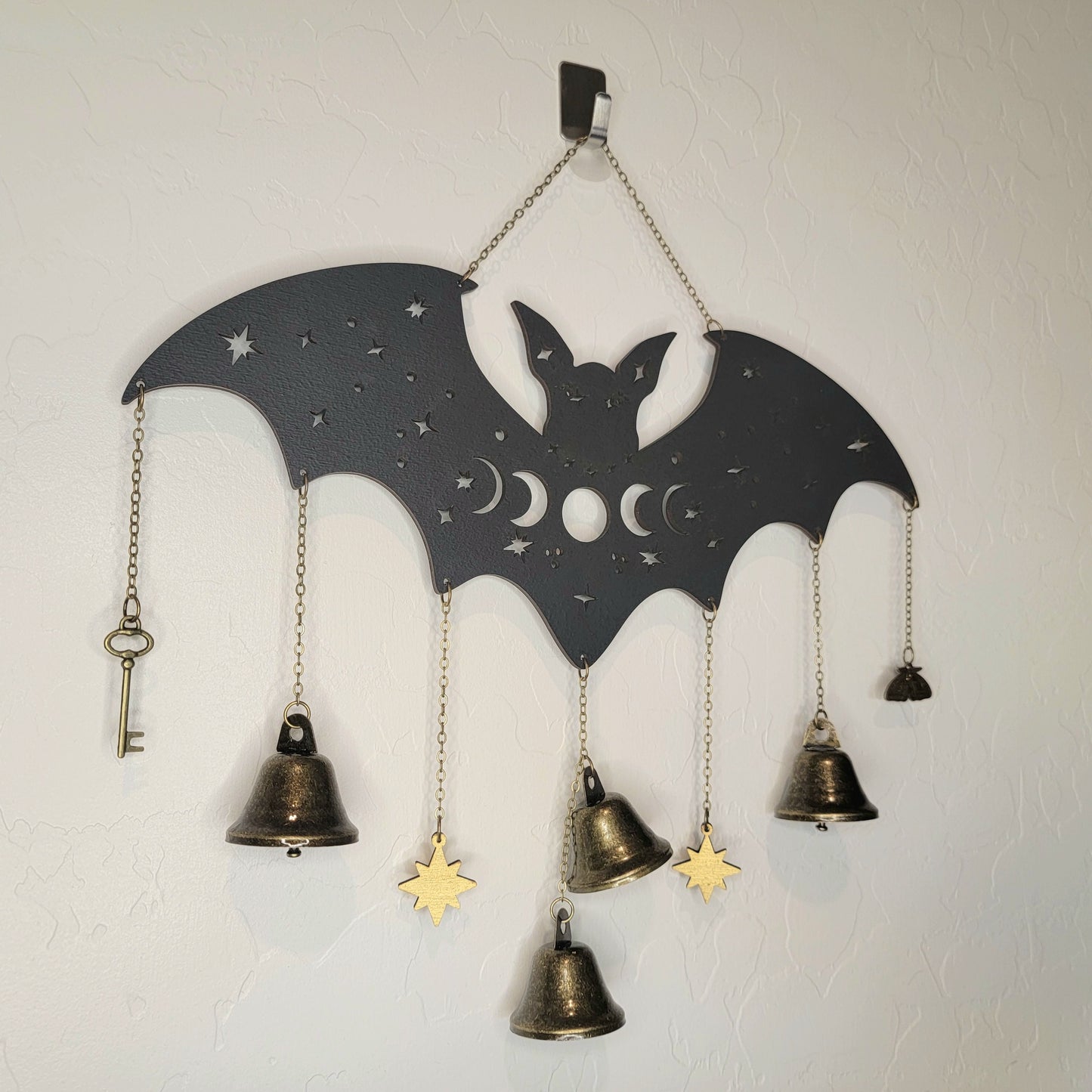 Bat Witch Bells wood wall decor hanging |Wood Wall art | Witchy decor | Altar