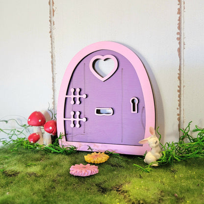 Purple Fairy Door | Wood Pixie Door | Elf Door | Fae | Woodland creature | Forest spirit