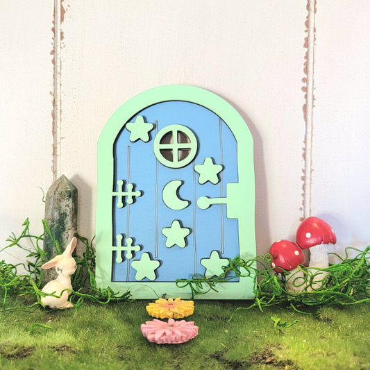 Blue Fairy Door | Wood Pixie Door | Elf Door | Fae | Woodland creature | Forest spirit