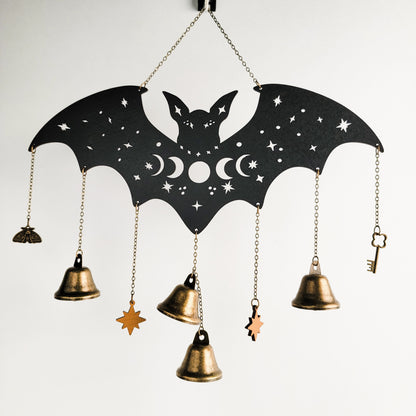 Bat Witch Bells wood wall decor hanging |Wood Wall art | Witchy decor | Altar