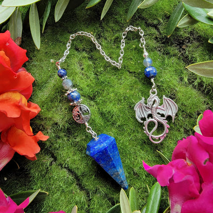 Lapis Lazuli Dragon Pendulum | Tree of Life | Labradorite | dowsing | divination |