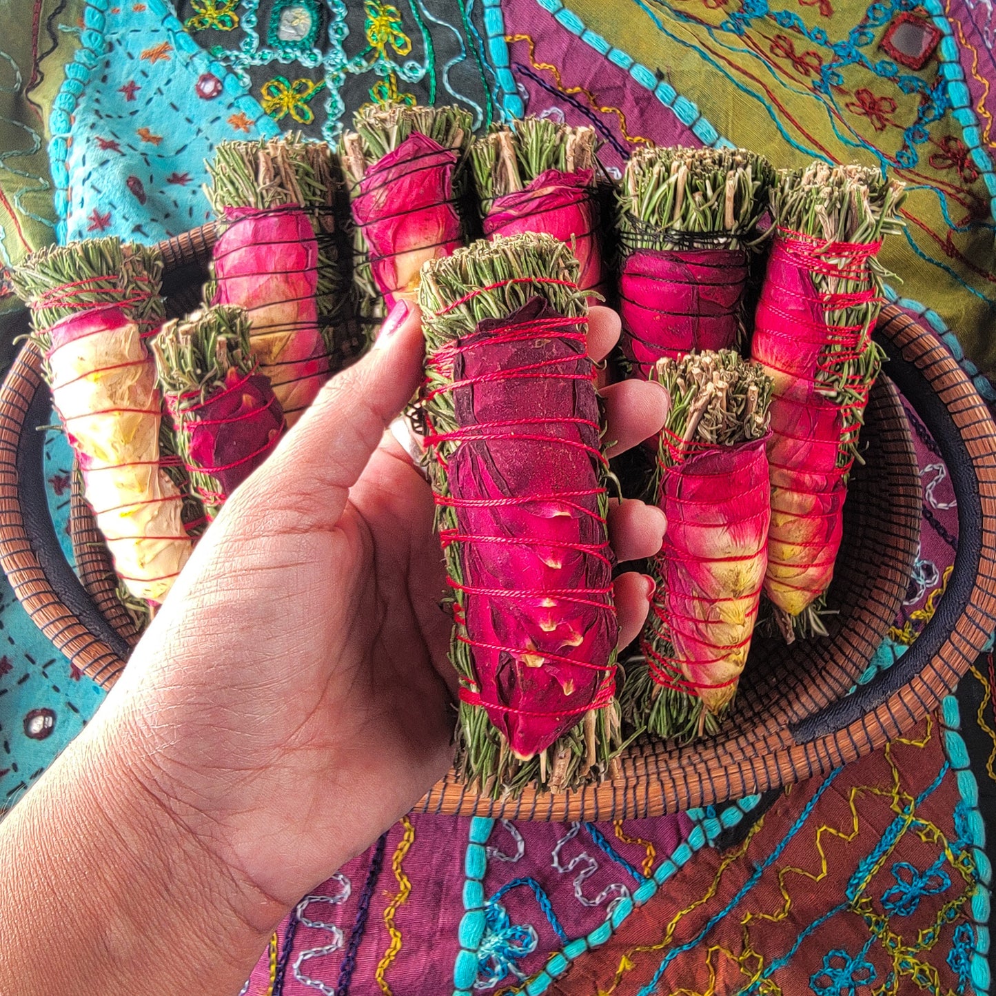 Rosemary and Rose Smudge Stick | White Sage alternative | cleansing | protection | remove negativity