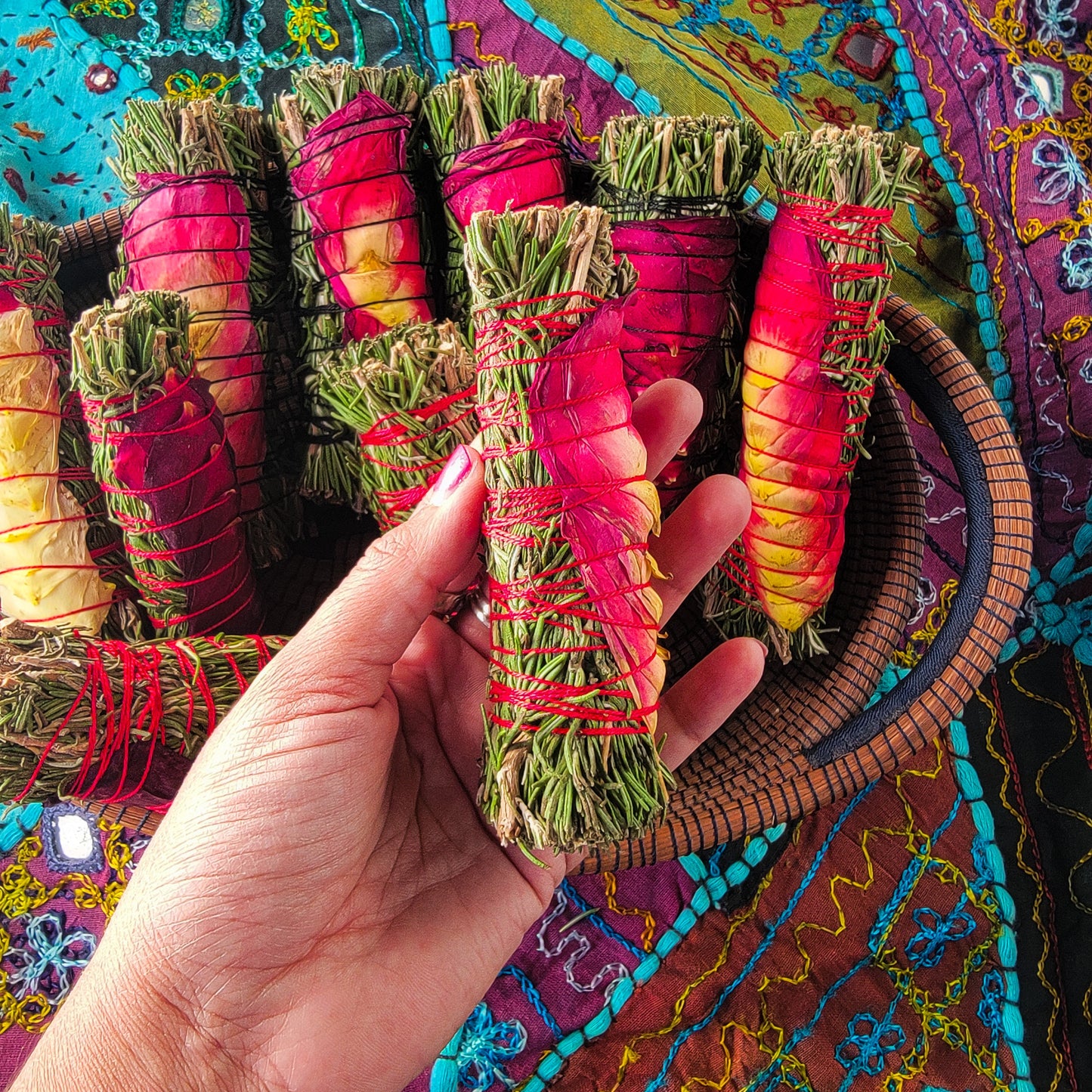 Rosemary and Rose Smudge Stick | White Sage alternative | cleansing | protection | remove negativity