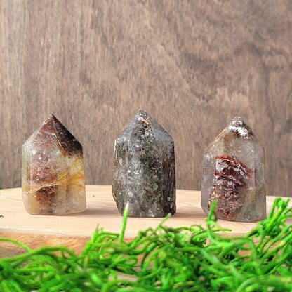 Phantom Quartz Tower - Garden Quartz | Lodolite | Heart Chakra | forest fairy | fairycore | obelisk | crystal point wand | Grounding