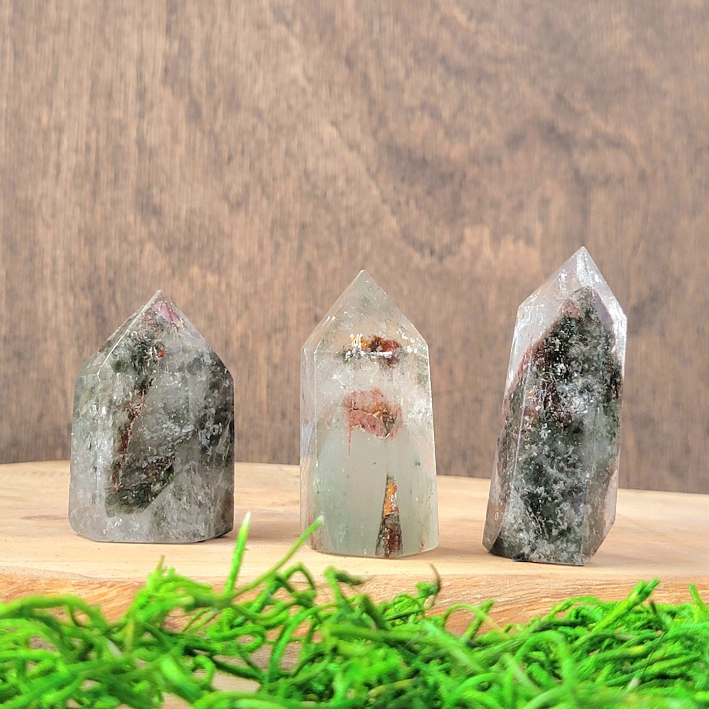 Phantom Quartz Tower - Garden Quartz | Lodolite | Heart Chakra | forest fairy | fairycore | obelisk | crystal point wand | Grounding