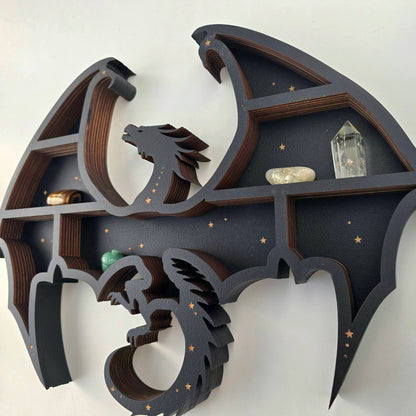 Wood Dragon shelf | Crystal Shelf | oddities display | crystal storage | crystal shelves