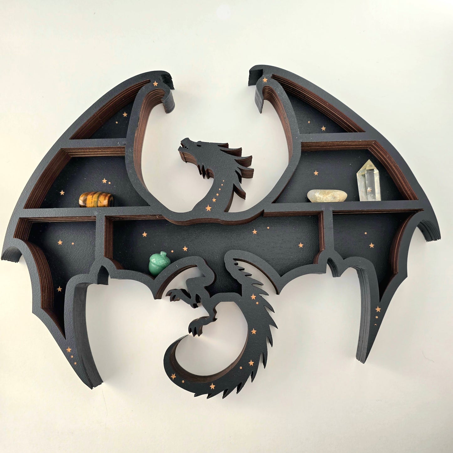 Wood Dragon shelf | Crystal Shelf | oddities display | crystal storage | crystal shelves