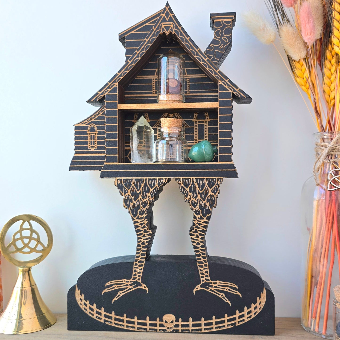 Wood Baba Yaga shelf | Crystal Shelf | oddities display | crystal storage | crystal shelves