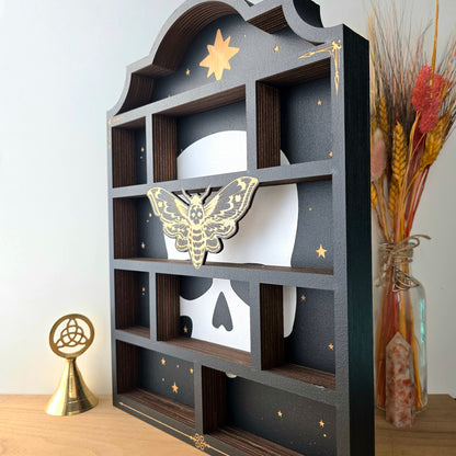 Death Head Moth Apothecary Shelf | Crystal Shelf | oddities display | crystal storage | crystal shelves