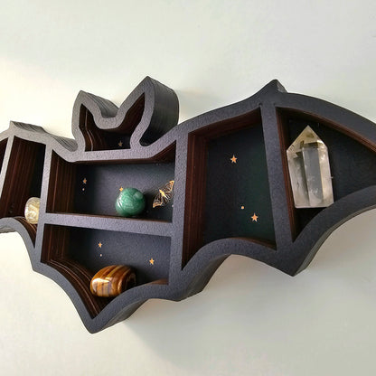 Wood Bat Shelf | Crystal Shelf | oddities display | crystal storage | crystal shelves