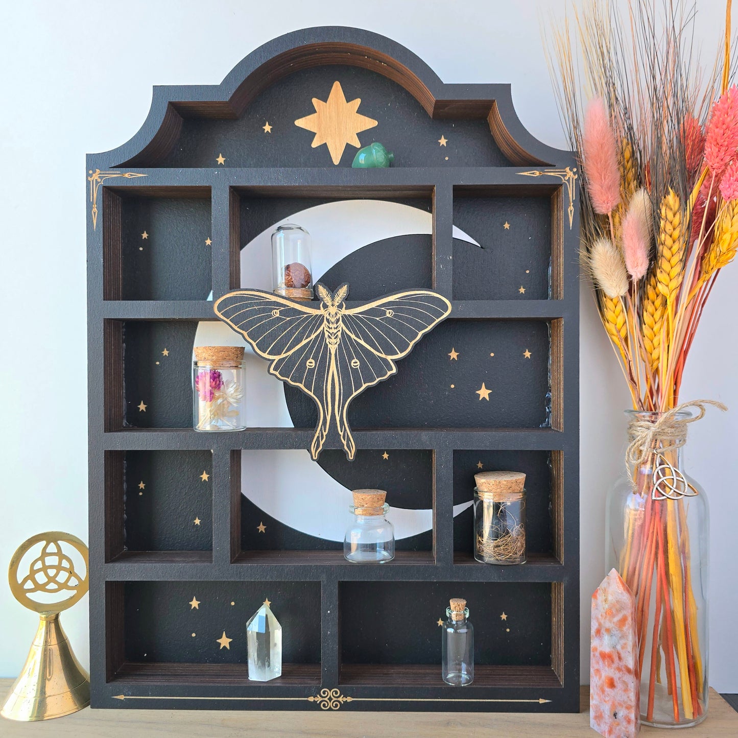 Luna Moth Shelf | Apothecary Cabinet | Crystal Shelf | oddities display | crystal storage | crystal shelves