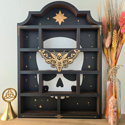 Death Head Moth Apothecary Shelf | Crystal Shelf | oddities display | crystal storage | crystal shelves