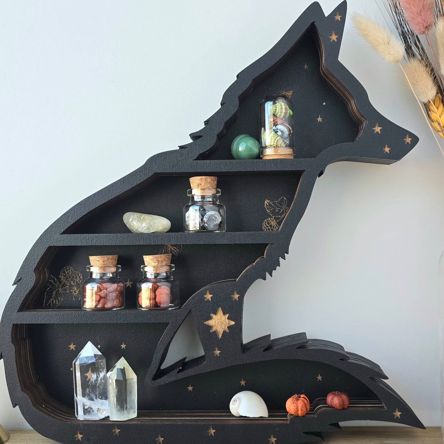 Wood Fox shelf | Crystal Shelf | oddities display | crystal storage | crystal shelves